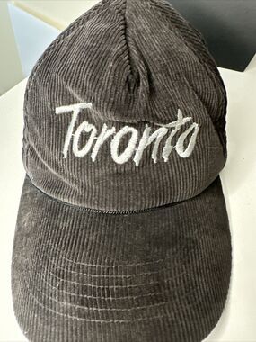 RARE! Vintage 1989-1991 Toronto Black Corduroy SnapBack Hat